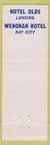 Matchbook Cover - Wenonah Hotel Bay City MI girlie Native American Indian