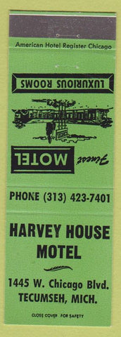 Matchbook Cover - Harvey House Motel Tecumseh MI
