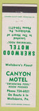 Matchbook Cover - Canyon Motel Sherwood Wellsboro PA