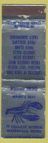 Matchbook Cover - Maine Restaurant Lobster Waterville ME
