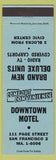 Matchbook Cover - Downtown Motel San Francisco CA