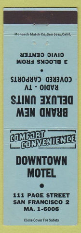 Matchbook Cover - Downtown Motel San Francisco CA