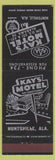Matchbook Cover - Kay's Motel Huntsville AL