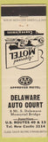 Matchbook Cover - Delaware Auto Court New Castle DE