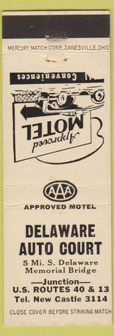 Matchbook Cover - Delaware Auto Court New Castle DE