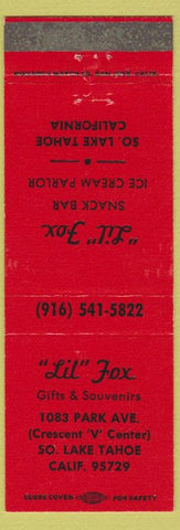Matchbook Cover - Lil Fox Snack Bar South Lake Tahoe CA