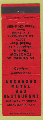 Matchbook Cover - Arkansas Motel Restaurant Arkadelphia AR