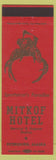 Matchbook Cover - Mitkof Hotel Petersburg AK Bernice Ragnar Stokke red