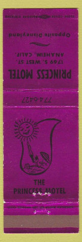 Matchbook Cover - Princess Motel Anaheim CA Disneyland reference girlie