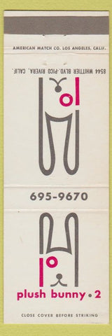 Matchbook Cover - Plush Bunny Pico Rivera CA