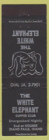 Matchbook Cover - White Elephant Supper Club Idaho Falls ID