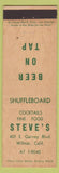 Matchbook Cover - Steve's Wilmar CA shuffleboard