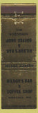 Matchbook Cover - Hildor's Bar Coffee Shop Minocqua WI Hildor Hanson