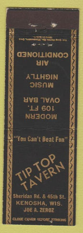 Matchbook Cover - Tip Top Tavern Kenosha WI Joe Zeroz