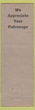 Matchbook Cover - Mayflower Inn Front Royal VA lobster