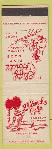 Matchbook Cover - El Rancho Cafe Barstow CA Cliff House