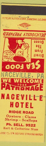 Matchbook Cover - Nanceville Hotel PA STAMPED