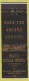 Matchbook Cover - Mac's Steak House Blythe CA