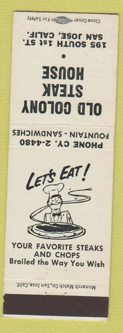 Matchbook Cover - Old Colony Steak House San Jose CA