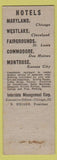 Matchbook Cover - Park Manor Hotel St Louis MO