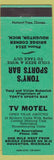 Matchbook Cover - Tony's Sports Bar Houghton MI TV Motel