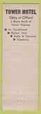 Matchbook Cover - Tower Motel Detroit MI