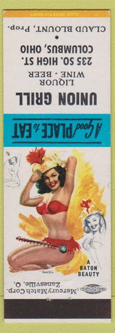 Matchbook Cover - Union Grill Columbus OH Claud Blount pinup
