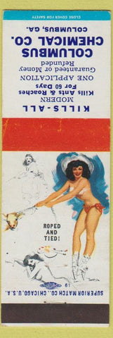 Matchbook Cover - Columbus Chemical GA extermination  pinup