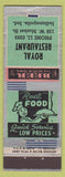 Matchbook Cover - Royal Restaurant Indianapolis IN ADVANCE