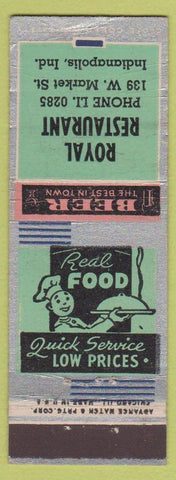 Matchbook Cover - Royal Restaurant Indianapolis IN ADVANCE