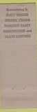 Matchbook Cover - Royal Restaurant Indianapolis IN ADVANCE