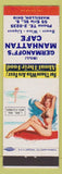 Matchbook Cover - Germanoff's Manhattan Cafe Massillon OH pinup