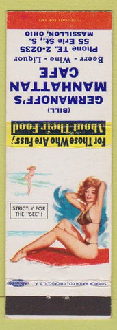 Matchbook Cover - Germanoff's Manhattan Cafe Massillon OH pinup