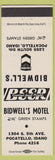 Matchbook Cover Bidwell's Motel Pocatello ID Chevron oil gas Green Stamps white