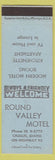 Matchbook Cover - Round Valley Motel Challis ID light blue