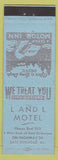 Matchbook Cover - L and L Motel East Dubuque IL light blue