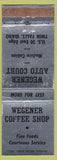 Matchbook Cover - Wegener Coffee Shop Twin Falls ID silver WEAR