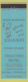 Matchbook Cover - Thatcher Hotel Houma LA teal