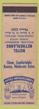 Matchbook Cover - Hotel Netherlands Holland MI Dutch