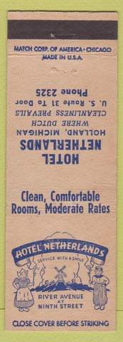 Matchbook Cover - Hotel Netherlands Holland MI Dutch