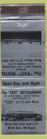 Matchbook Cover - Exit Restaurant Birch Run MI