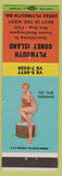 Matchbook Cover - Plymouth Coney Island NO TOWN hamburgers hot dogs pinup
