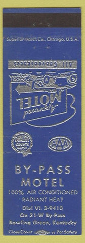 Matchbook Cover - By Pass Motel Bowling Green KY AAA blue