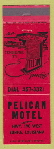 Matchbook Cover - Pelican Motel Eunice LA red