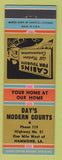 Matchbook Cover - Day's Modern Court Hammond LA low phone #