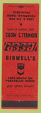 Matchbook Cover Bidwell's Motel Pocatello ID Chevron oil gas Green Stamps orange