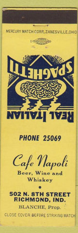 Matchbook Cover - Cafe Napoli Richmond IN Italian