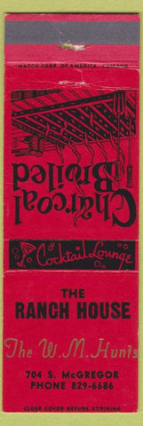 Matchbook Cover - Ranch House NO TOWN