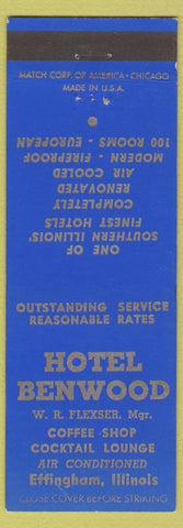 Matchbook Cover - Hotel Benwood Effingham IL