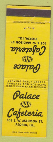 Matchbook Cover - Palace Cafeteria Peoria IL AAA